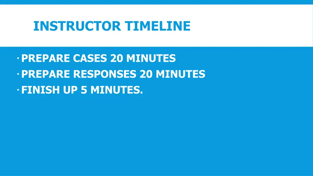 instructor timeline