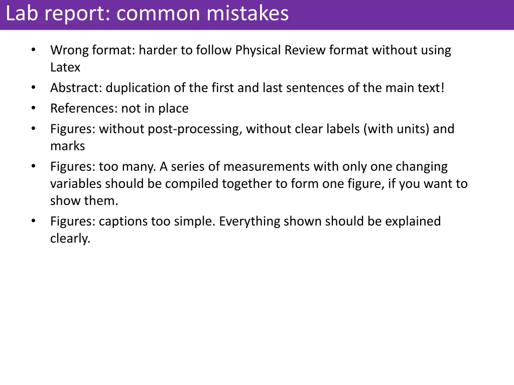 lab report common mistakes