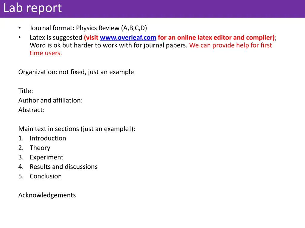lab report