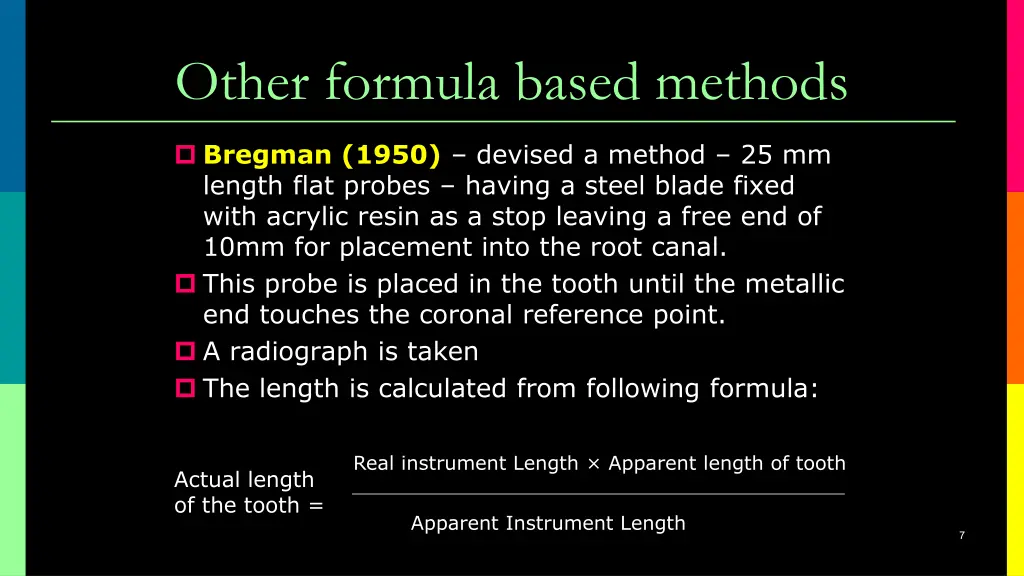 other formula based methods