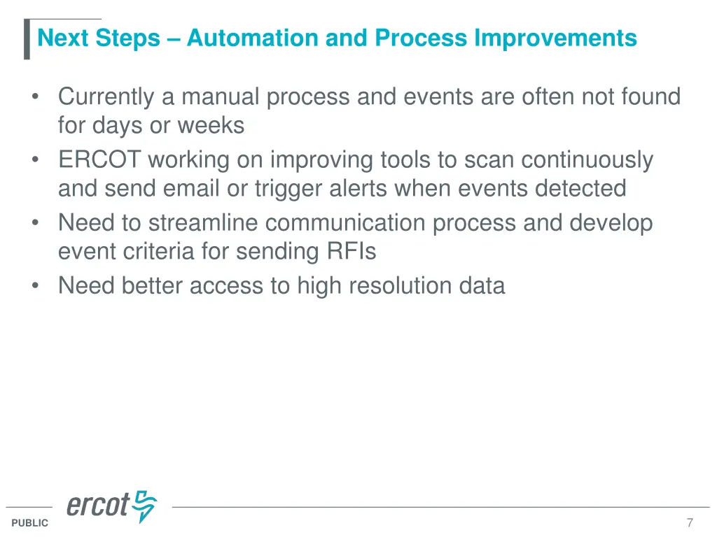 next steps automation and process improvements