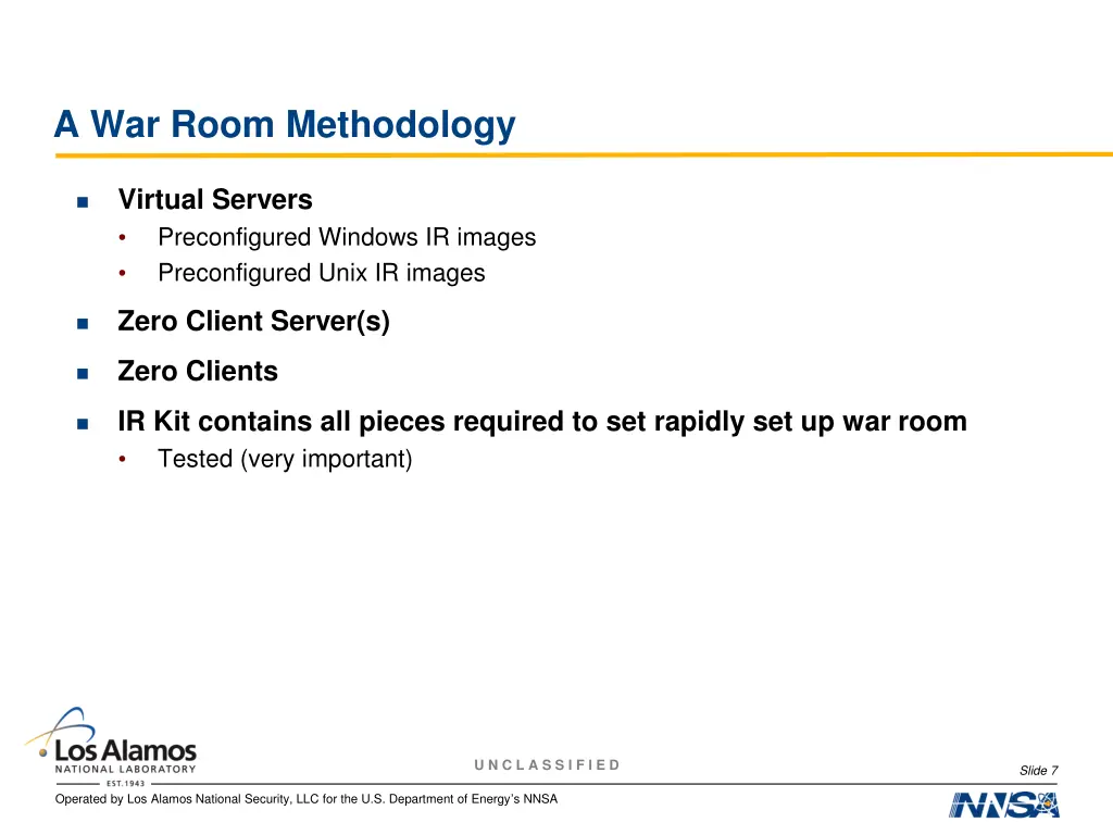 a war room methodology