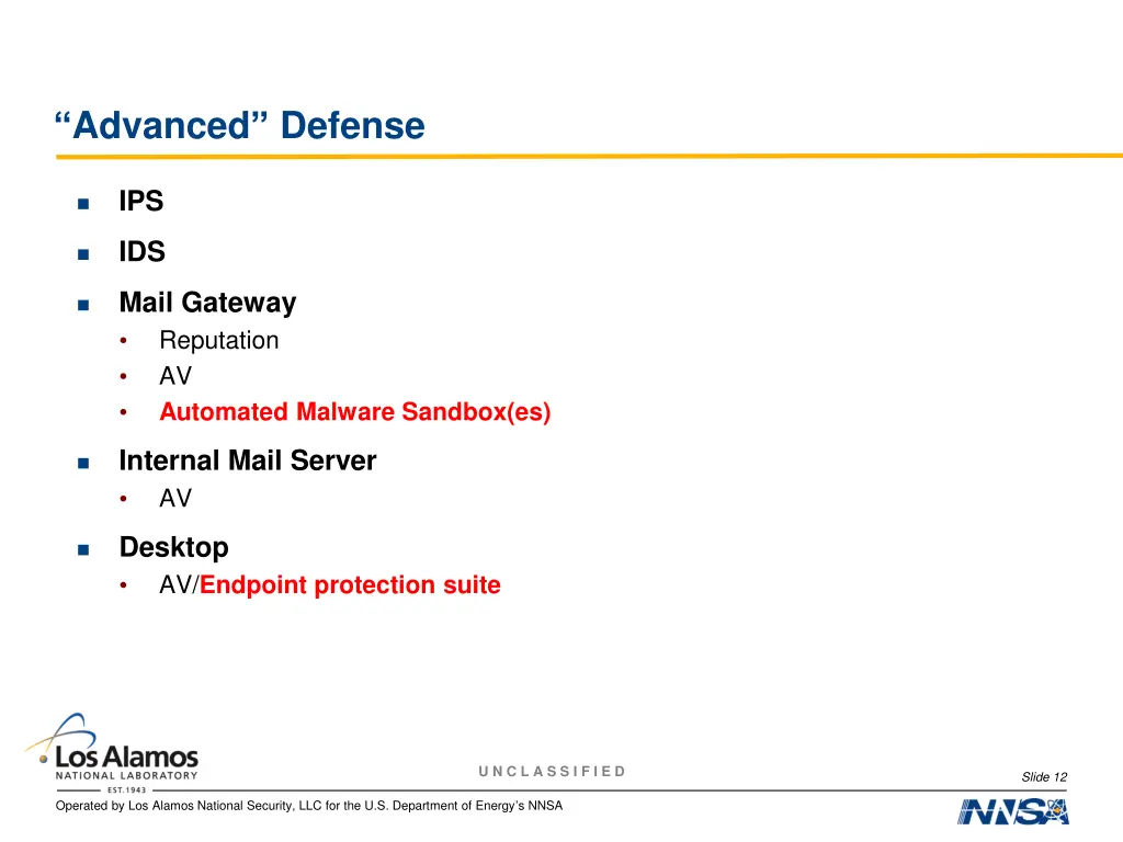 advanced defense