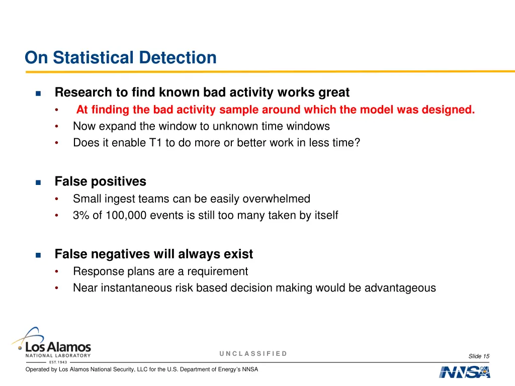 on statistical detection