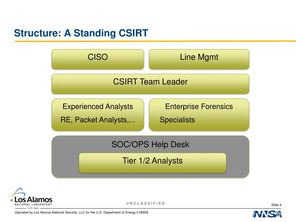 structure a standing csirt