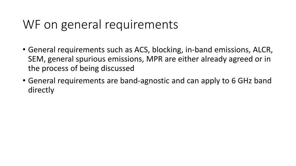 wf on general requirements