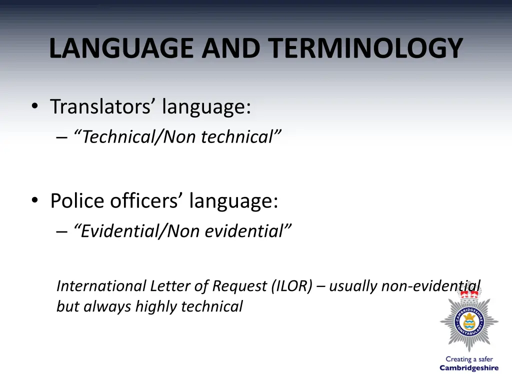 language and terminology