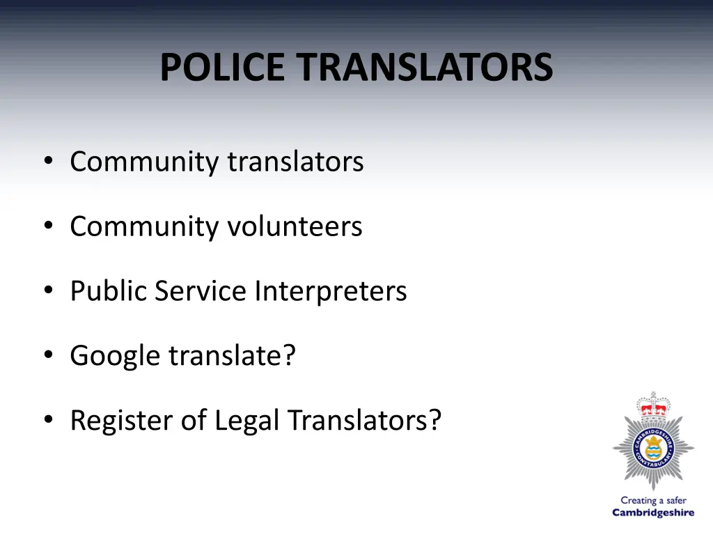 police translators