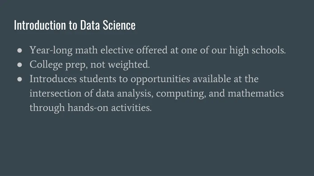 introduction to data science