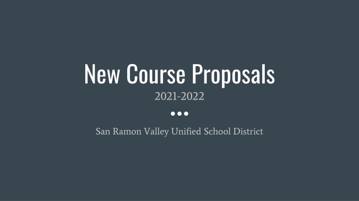new course proposals 2021 2022