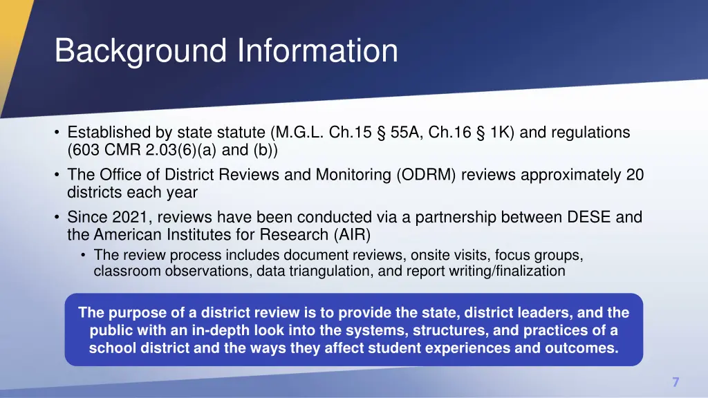 background information
