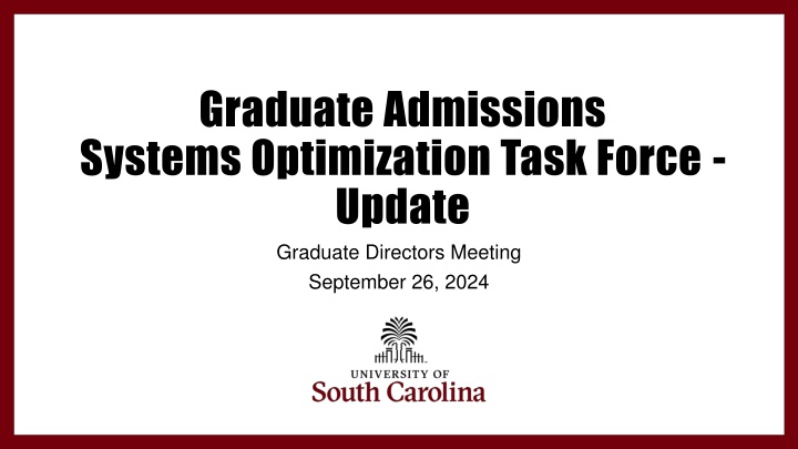 graduate admissions systems optimization task