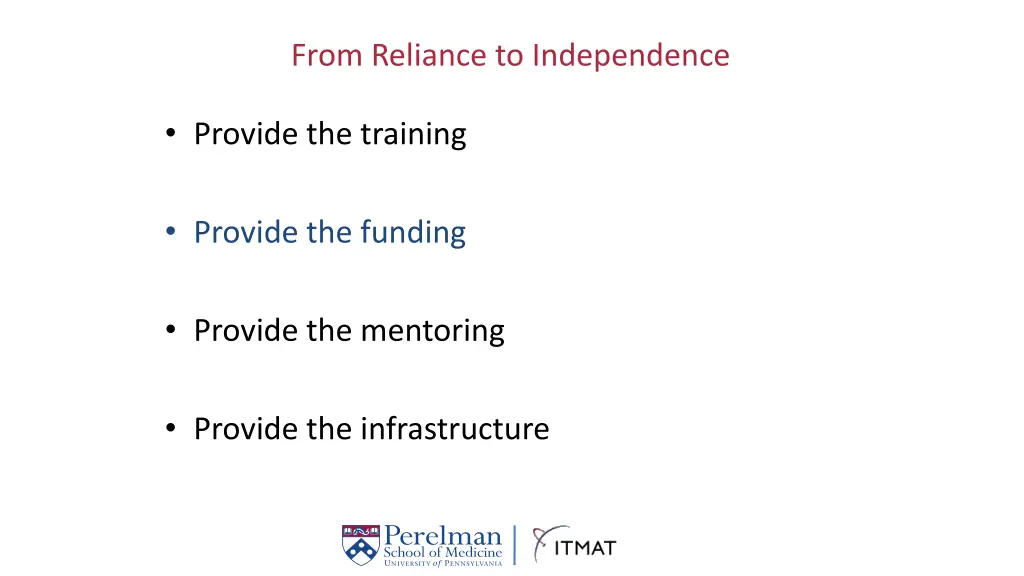 from reliance to independence 1