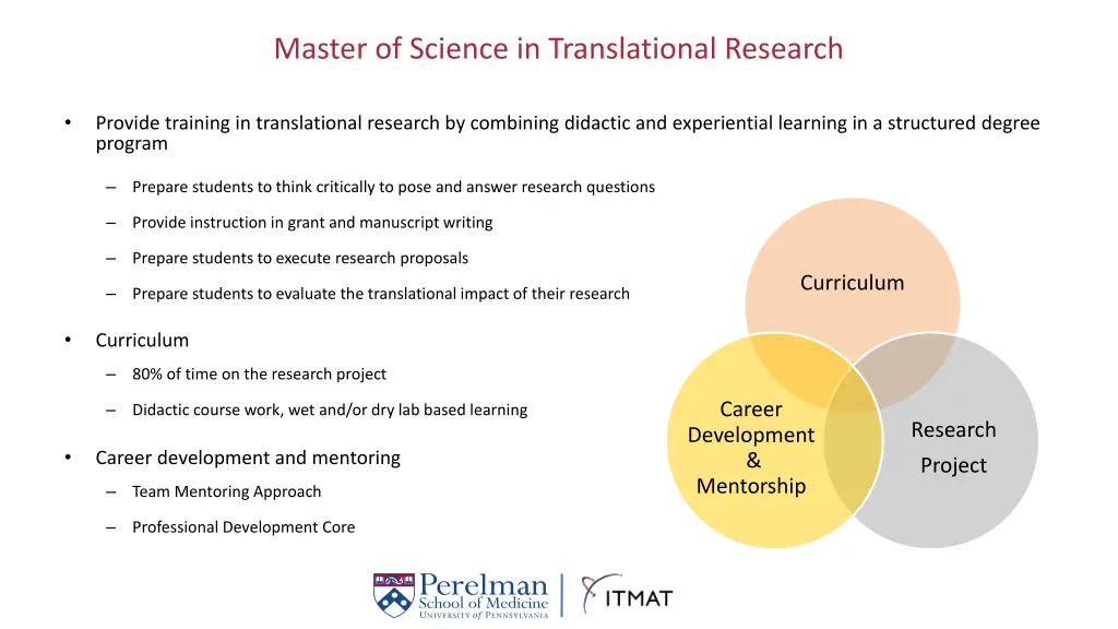 master of science in translational research