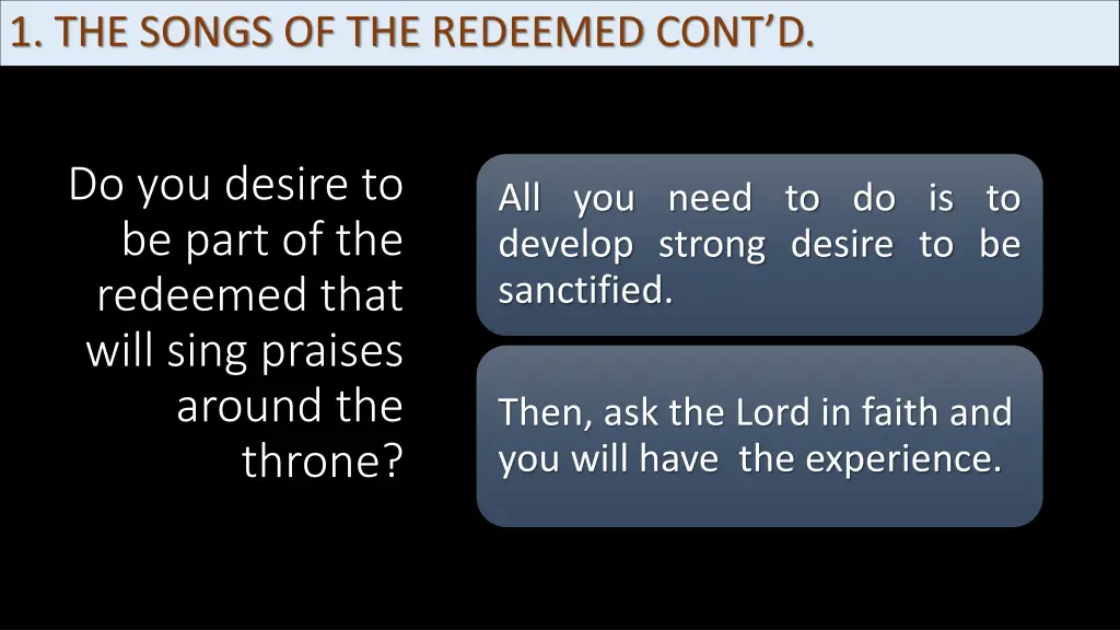 1 the songs of the redeemed cont d 1