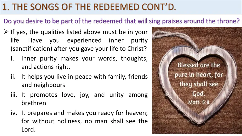 1 the songs of the redeemed cont d