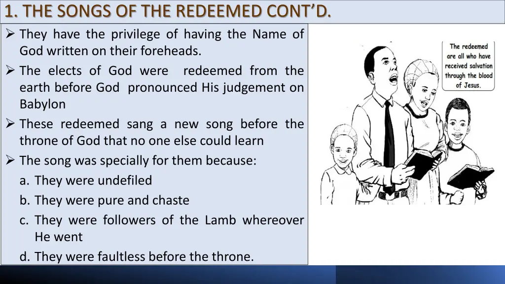 1 the songs of the redeemed cont d they have