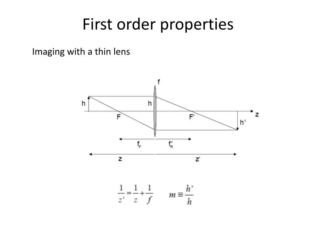 first order properties