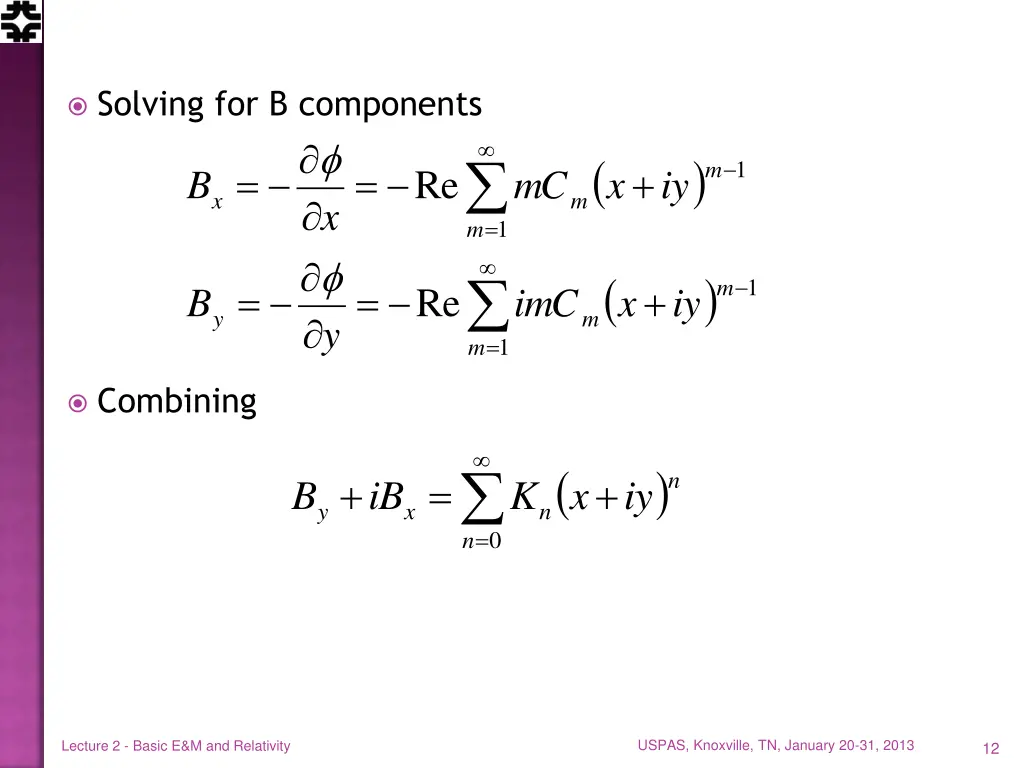 solving for b components