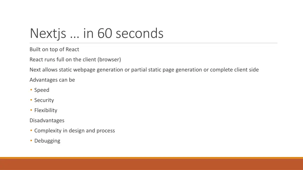 nextjs in 60 seconds