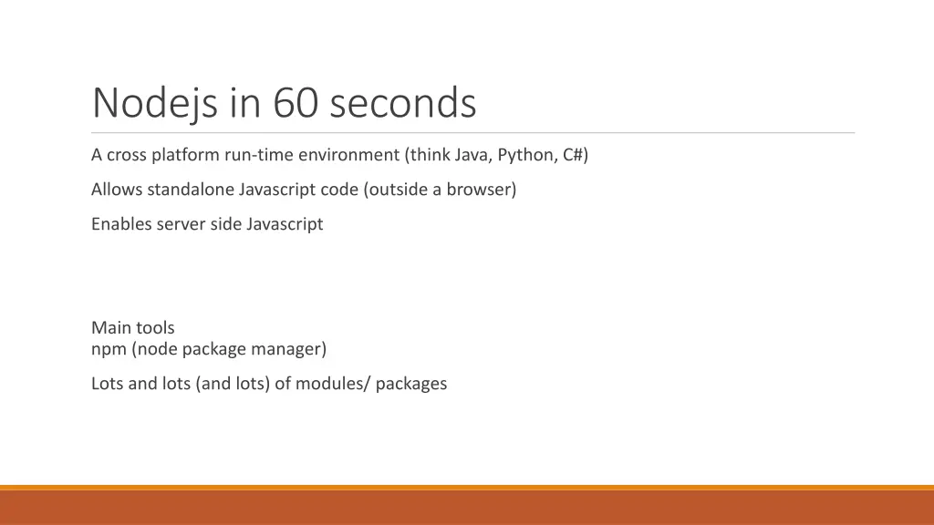 nodejs in 60 seconds