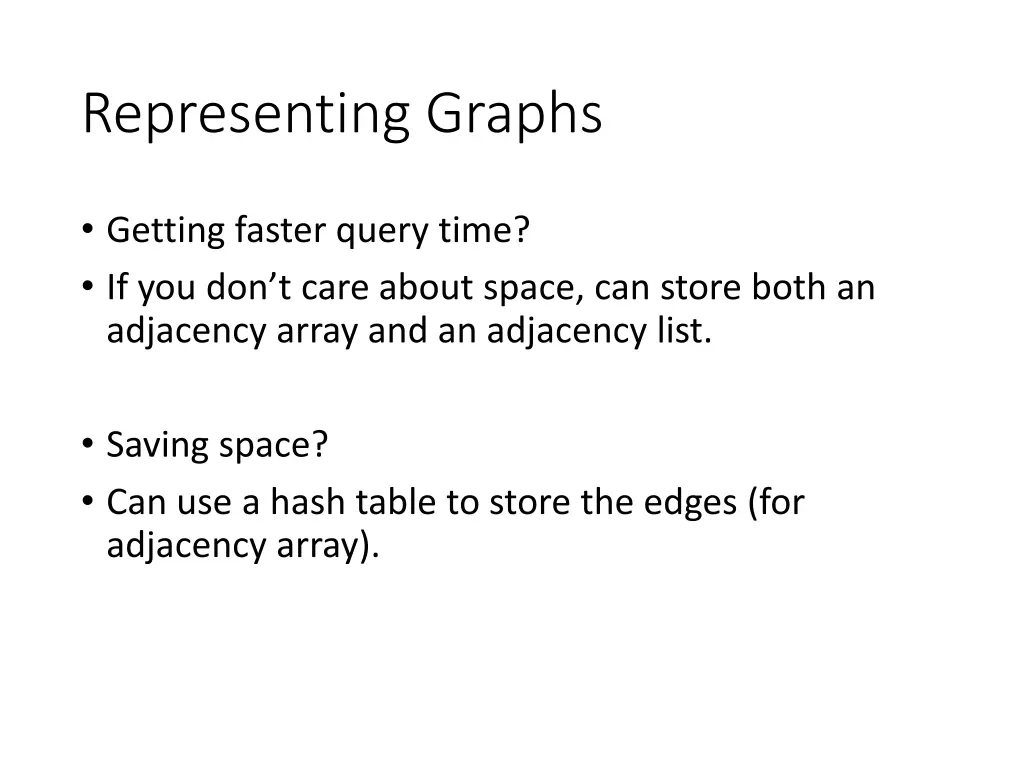representing graphs