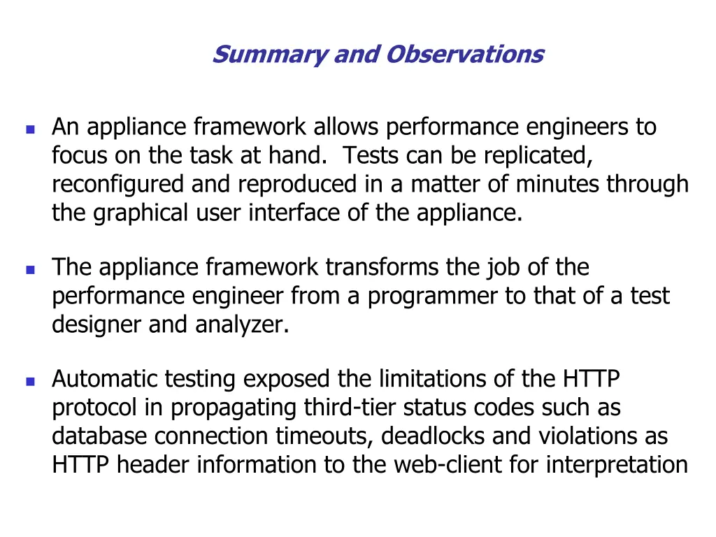 summary and observations 1