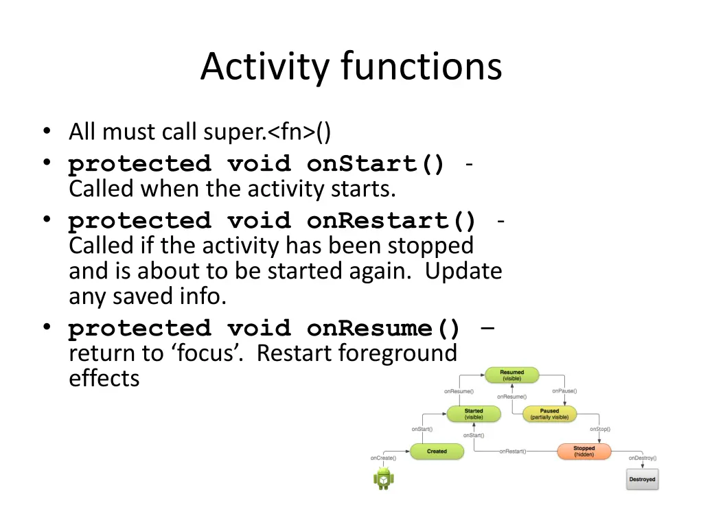 activity functions