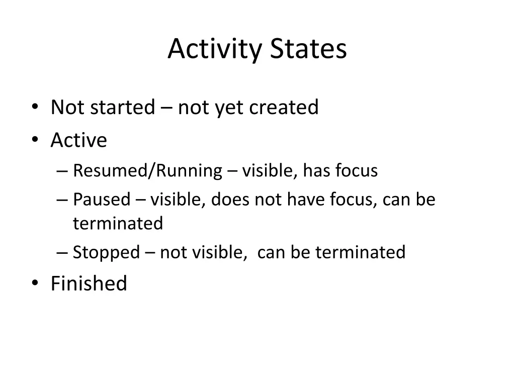 activity states