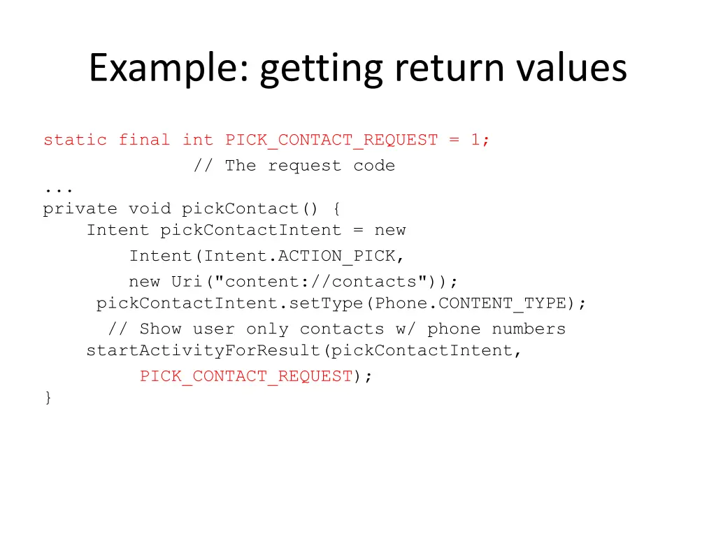 example getting return values