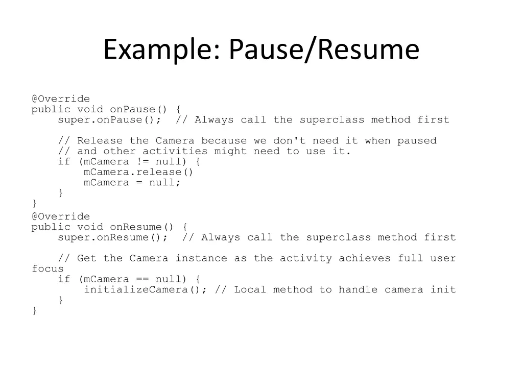 example pause resume
