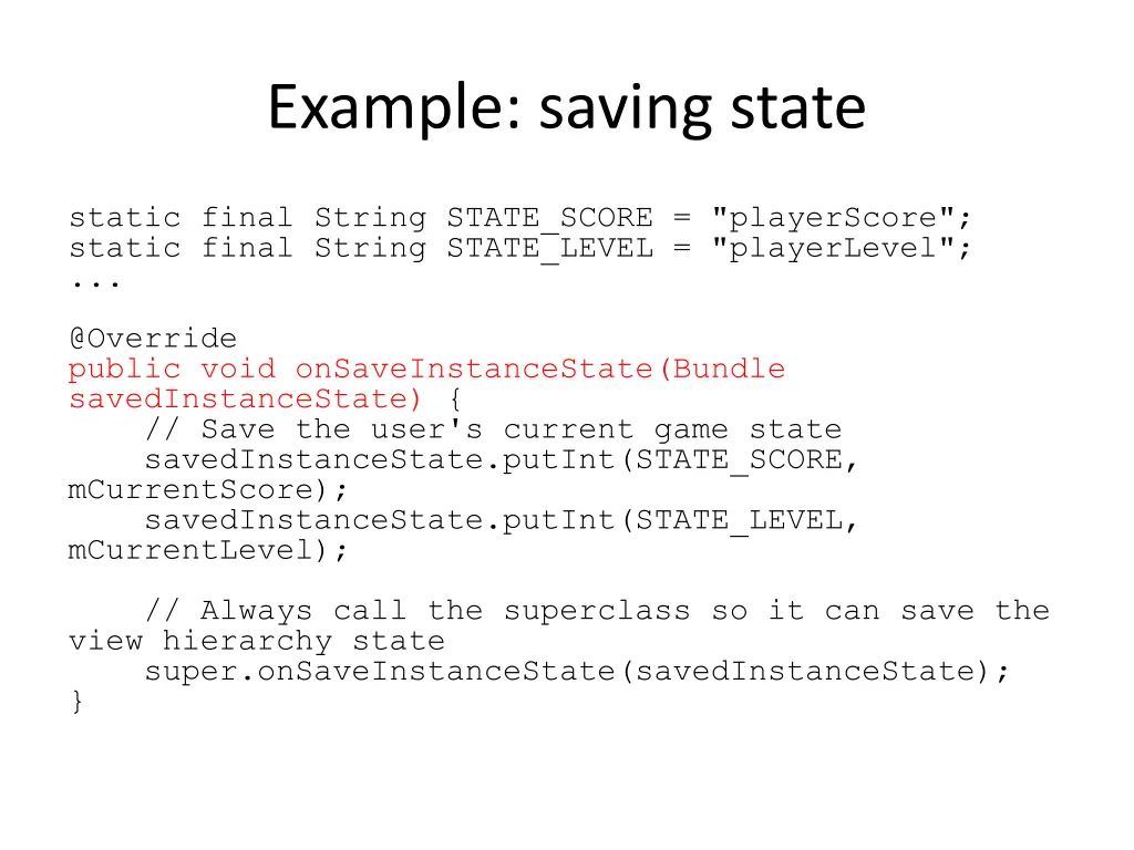 example saving state