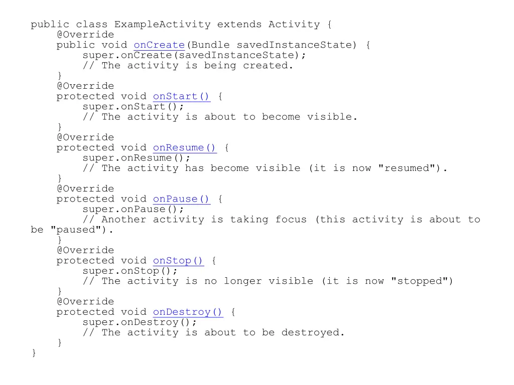 public class exampleactivity extends activity