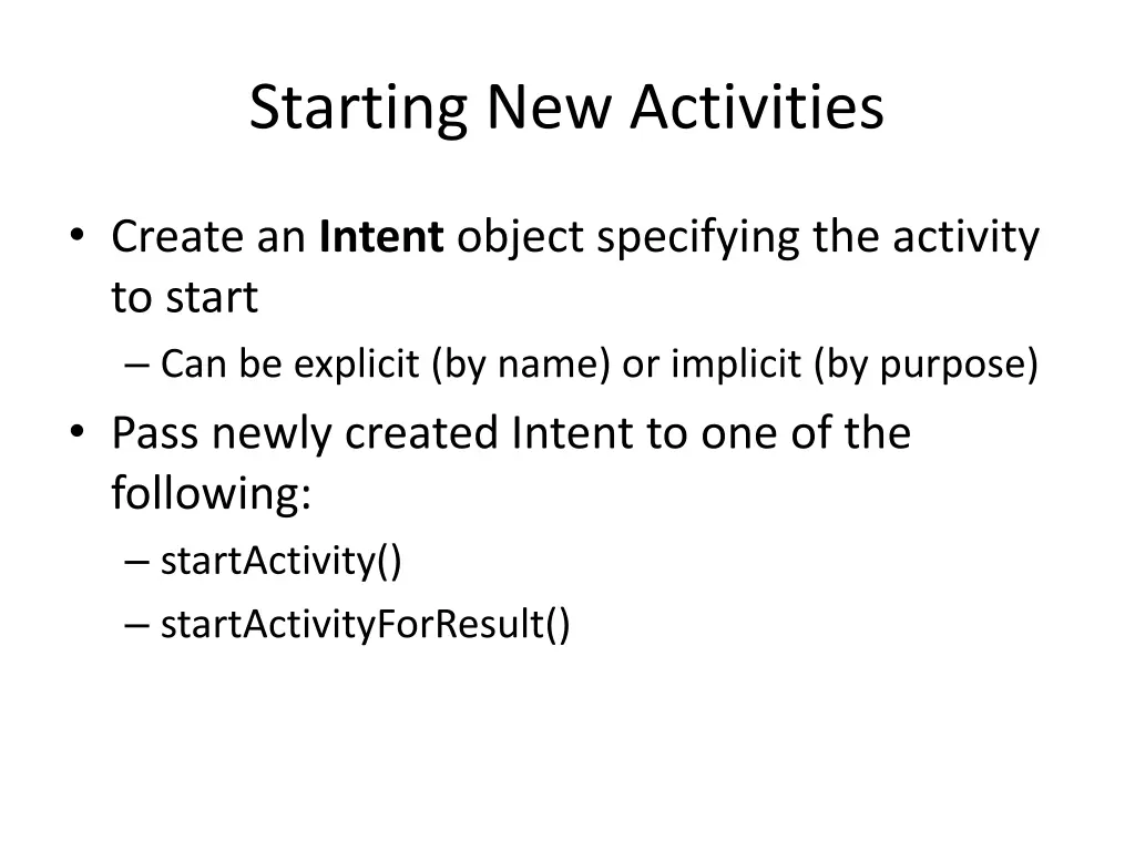 starting new activities