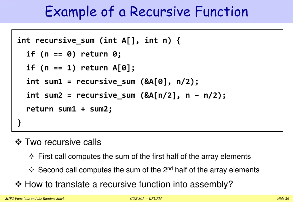 example of a recursive function