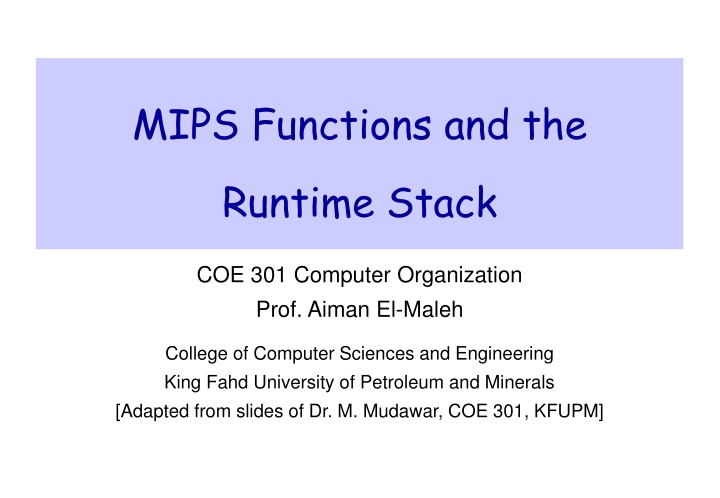 mips functions and the