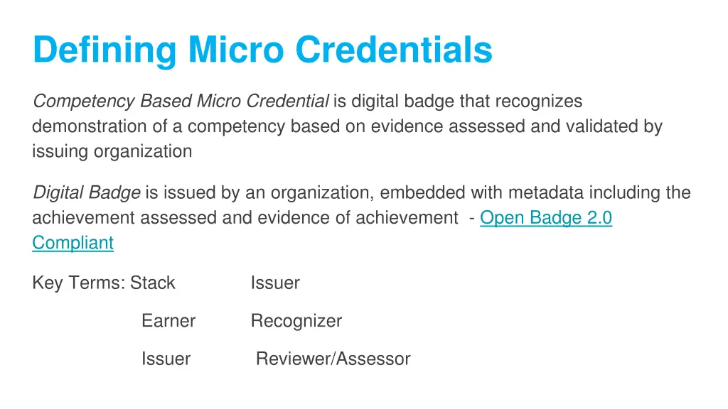 defining micro credentials
