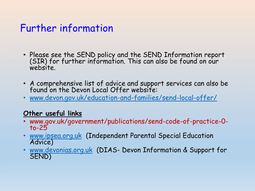further information