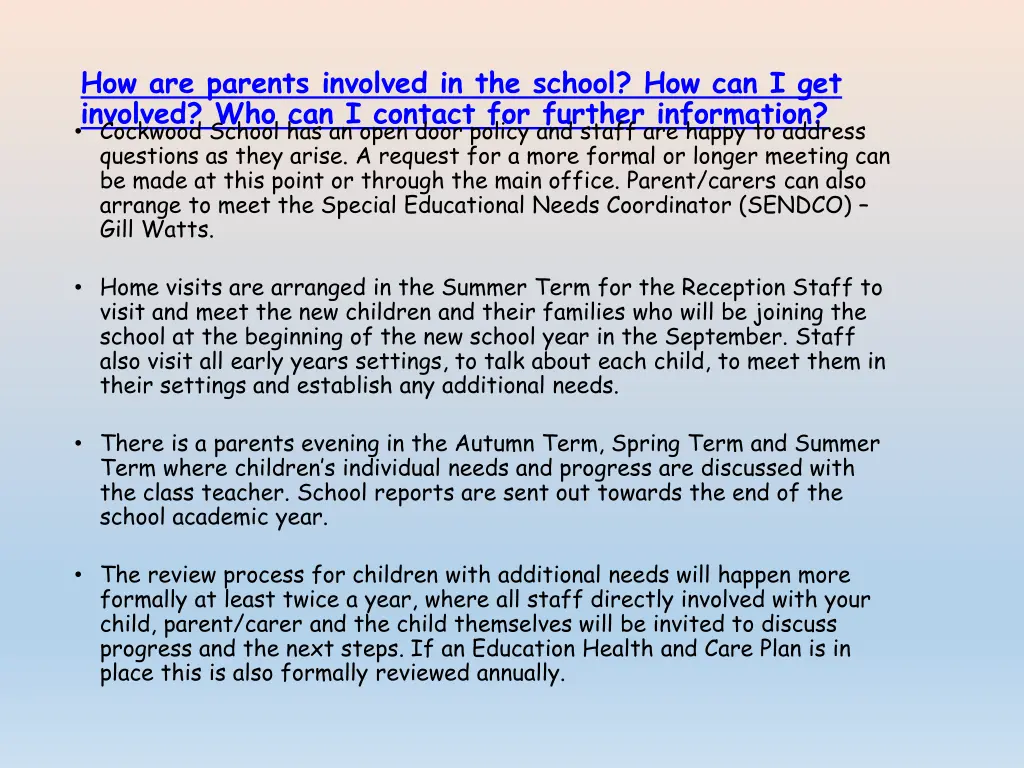 how are parents involved in the school