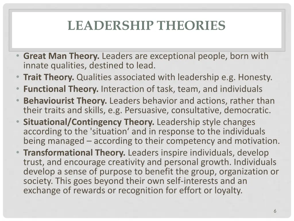 leadership theories