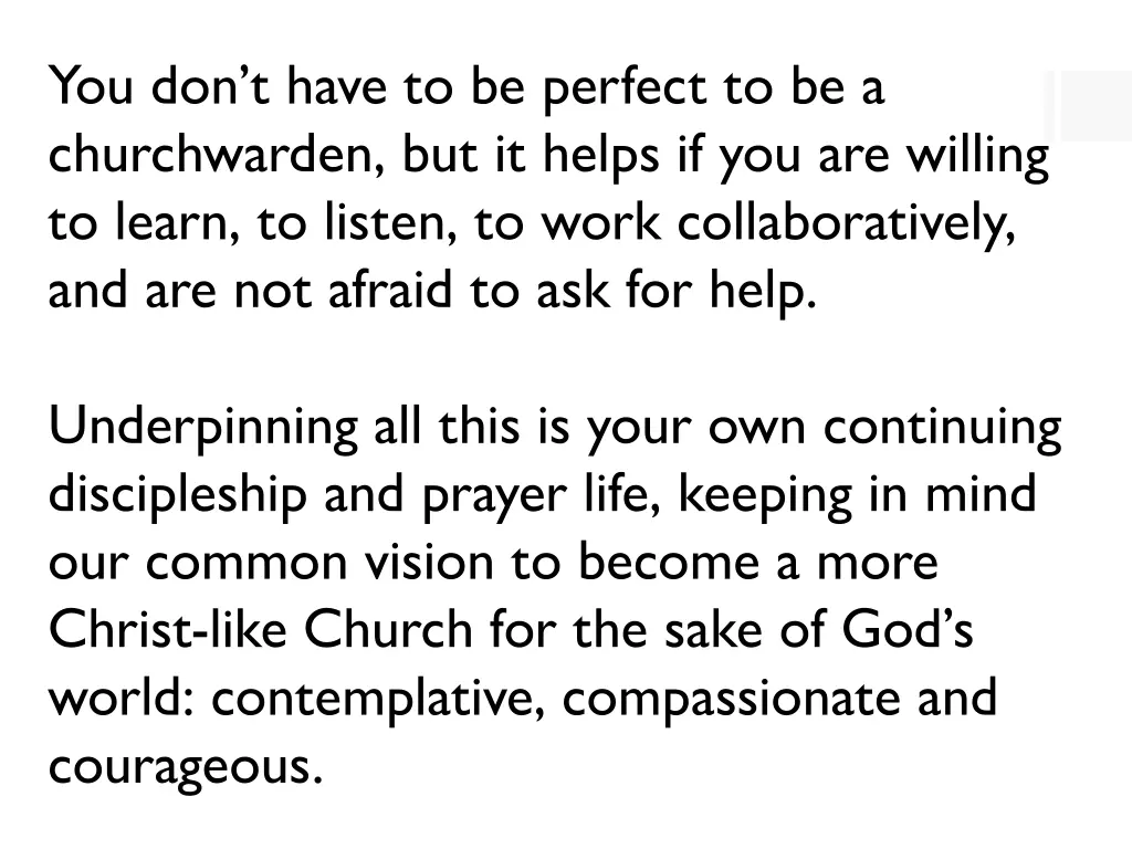 you don t have to be perfect to be a churchwarden