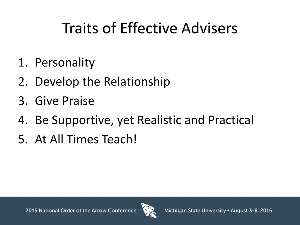 traits of effective advisers