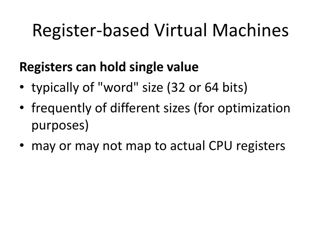 register based virtual machines 1