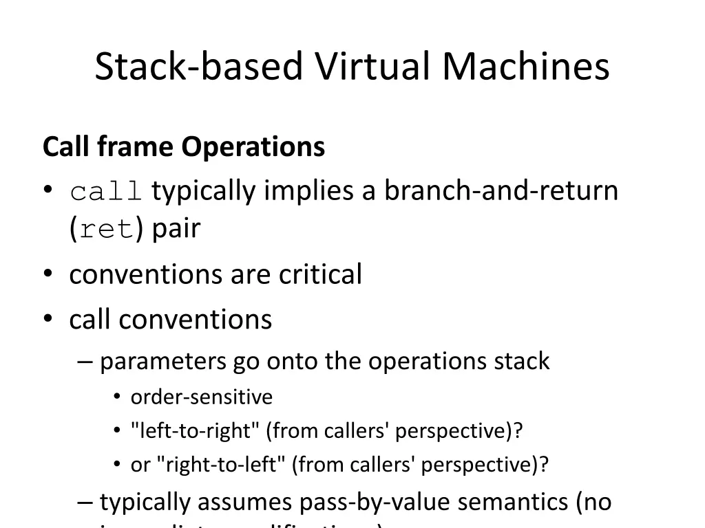 stack based virtual machines 8