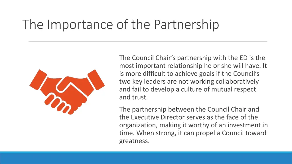 the importance of the partnership