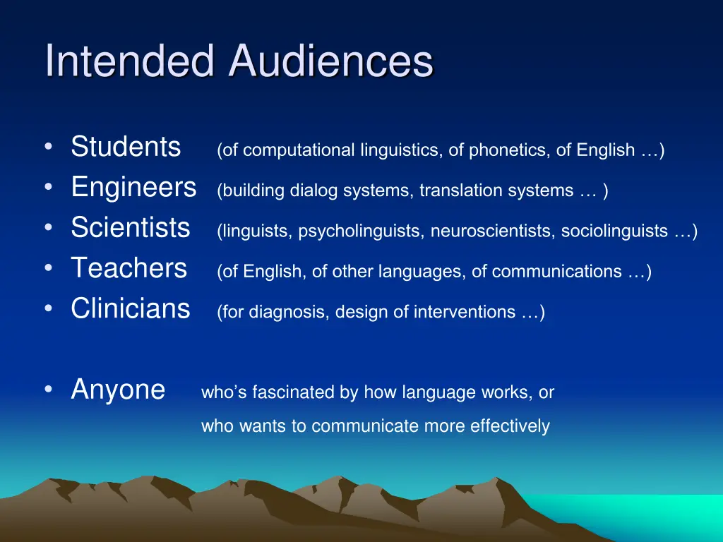 intended audiences 1