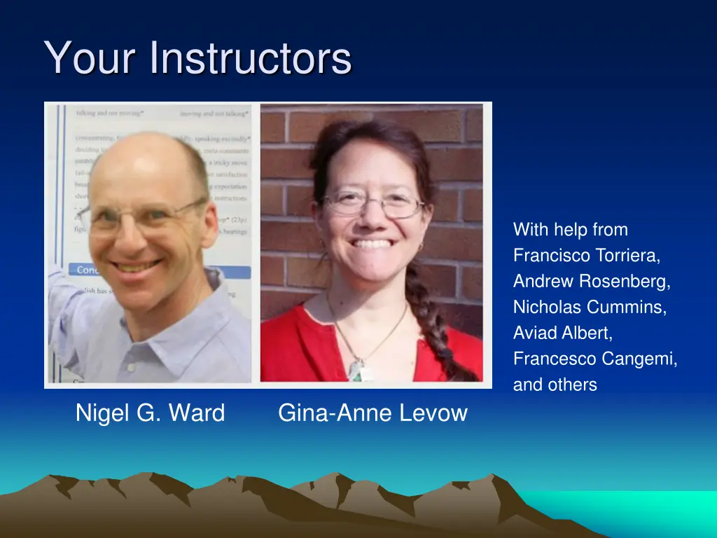 your instructors