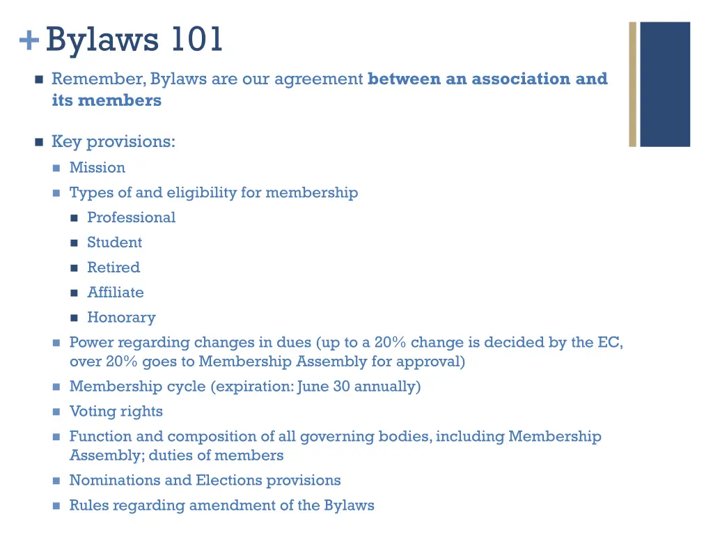 bylaws 101