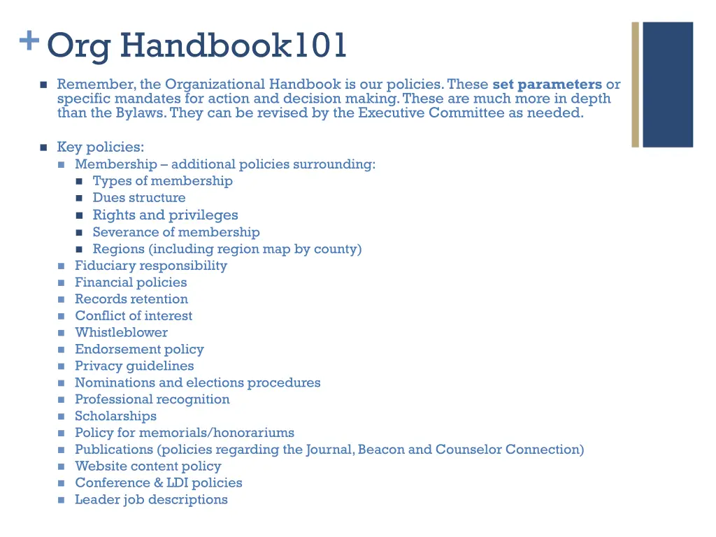 org handbook101