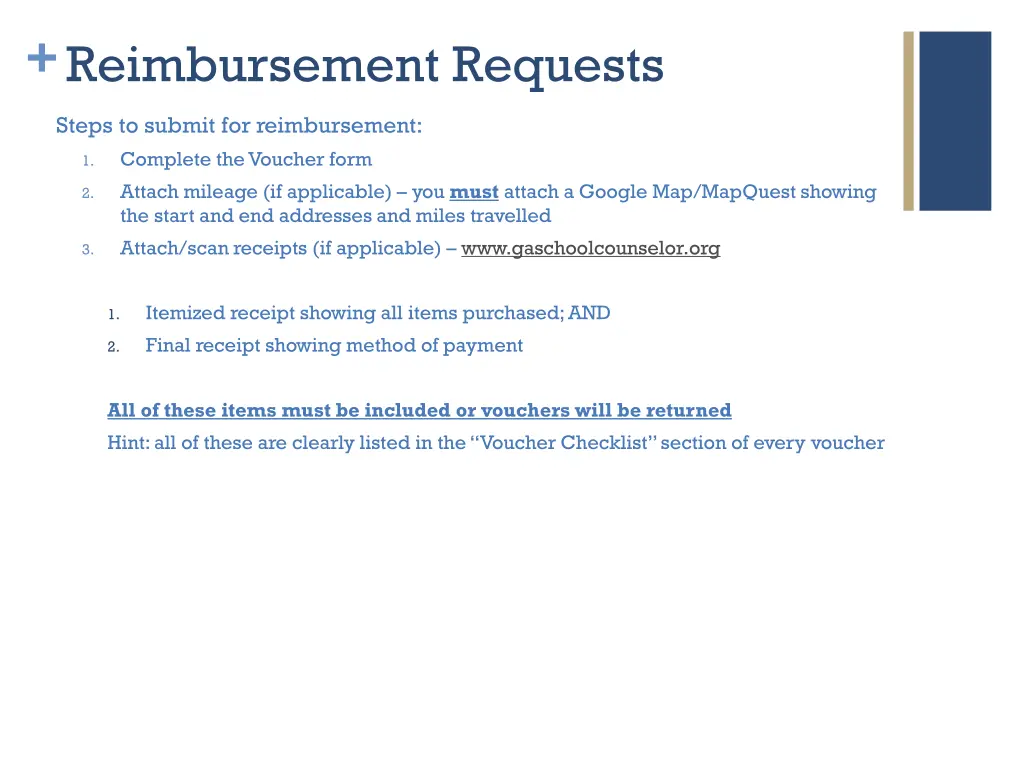reimbursement requests